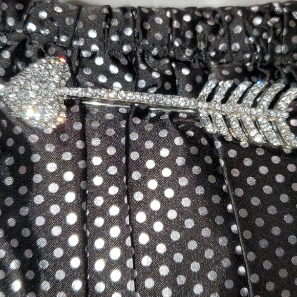 Betsey Johnson Black & Silver Dot Clutch - Picture 2 of 5